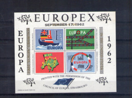 France. Vignette. Bloc Non Dentelé. Europex Date Surchargée Mars Sur Septembre 1962 - Esposizioni Filateliche