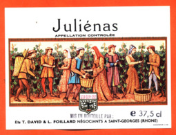 étiquette Vin De Juliénas T David Et L Foillard à Saint Georges De Reneins - 37,5 Cl - Beaujolais