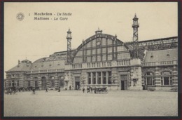 MECHELEN - MALINES - De Statie - La Gare Met CENSUR Stempel En In Goede Staat ; Zie Ook 2 Scans ! - Mechelen