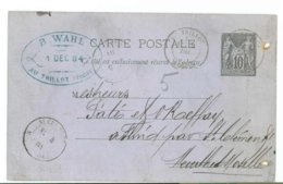 Delcampe - 88 -- CARTE COMMERCIALE - PATE REFFAY à FLIN - Tampon B. WAHL De AU THILLOT Vosges (Année 1884 ) - Le Thillot