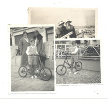 Lot De 3 Photos ( +/- 6 X 9 Cm ) .BLANKENBERGE  1932 - Kust, Vélo, Digue,... (b249) - Lieux