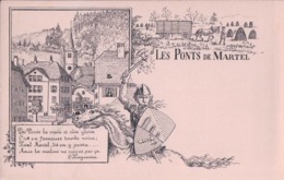 Les Ponts De Martel Et Armoirie, Litho O. Huguenin (2136) - Ponts-de-Martel