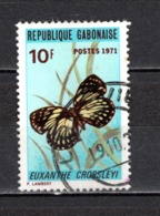 GABON  N° 272   OBLITERE  COTE 0.70€   PAPILLON ANIMAUX - Gabon (1960-...)