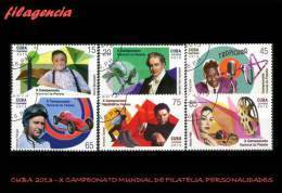USADOS. CUBA. 2013-35 X CAMPEONATO NACIONAL DE FILATELIA. PERSONALIDADES DEL ARTE LA CIENCIA & EL DEPORTE - Usati