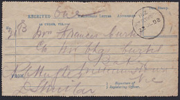 NEW ZEALAND VICTORIAN REGISTERED LETTER ACKNOWLEDGEMENT RECEIPT - Lettres & Documents