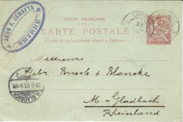 1903- C P E P 10 C  Mouchon  Oblit. De SMYRNE  / TURQUIE D'ASIE - Storia Postale