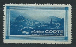 3204 - Vignette Touristique Visitez CORTE Centre De Tourisme En Corse - RARE - Tourism (Labels)