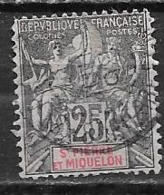 Saint Pierre Et Miquelon 1892 N° 66 Oblitéré Surchargé Cote 4,00 Euros - Usati