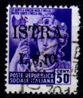 Italia-A-0868 - ISTRIA: Emissione 1945 (o) Used - Varietà Di Sovrastampa INEDITA - Senza Difetti Occulti. - Joegoslavische Bez.: Istrië