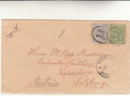 Brisbane ( Queensland ) Cover Registred Per Salisburgo 1896 - Lettres & Documents