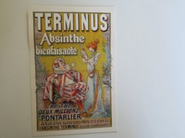 SL - CPM - REPRODUCTION Publicité - TERMINUS Absinthe Bienfaisante - Sarah Bernhardt - - Publicidad