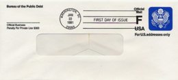 USA -  FDC - BUSTA INTERO POSTALE - OFFICIAL MAIL F - 1981-00