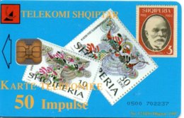 Timbre Stamp Télécarte Albanie Phonecard Téléphone PTT-VE (G 212)) - Albanien