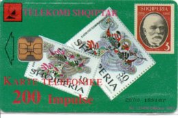 Timbre Stamp Télécarte Albanie Phonecard Téléphone PTT-VE (G 213)) - Albanie