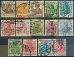 DEUTSCHES REICH 1920 - Canceled - Mi 140-153 - Germania Complete Set! - Used Stamps