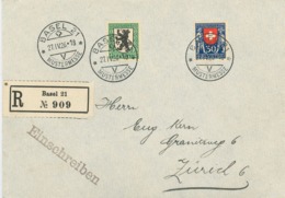 Projuventute 1925 Basel Mustermesse R-Brief Zürich (rs) 1926 - Storia Postale