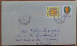 2014 Andorra La Vella - Used Stamps On Cover To Italy - Cartas & Documentos