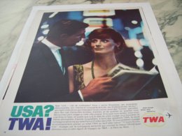 ANCIENNE PUBLICITE VOYAGE TWA USA 1963 - Advertisements