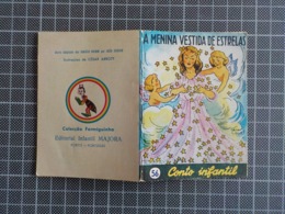 Cx 10) MAJORA Conto Infantil Portugal Ilustrado César Abbott A MENINA VESTIDA DE ESTRELAS 9,8X7,5cm Coleção Formiguinha - Junior