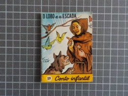 Cx 10) MAJORA Conto Infantil Portugal Ilustrado César Abbott O LOBO E A ESCADA 9,8X7,5cm Coleção Formiguinha - Junior