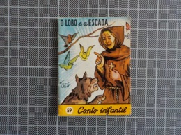 Cx 10) MAJORA Conto Infantil Portugal Ilustrado César Abbott O LOBO E A ESCADA 9,8X7,5cm Coleção Formiguinha - Giovani