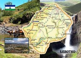 Lesotho Country Map New Postcard Landkarte AK - Lesotho