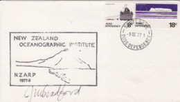 Polaire Néozélandais, N° 12, 14 Obl. Scott-Base Le 9 DE 77 + Sign. Et Cachet Oceanographic Institute NZ ARP 77-78 - Brieven En Documenten