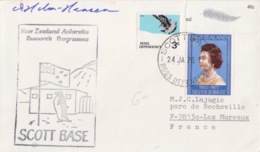 Polaire Néozélandais, N° 9, 840 Obl. Scott-Base Le 24 JA 78 + Sign. Et Cachet Research Scott Base - Lettres & Documents