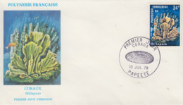 Enveloppe  FDC   1er  Jour   POLYNESIE   Coraux    1978 - FDC