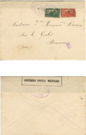 Guerre 1914-1918  Lettre Ouverte Par La Censure Militaire  Cachet De Lecteur N° 52  Etiquette De Fermeture ; - WW I