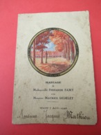 Menu Ancien / Mariage Fernande FAMY-Maurice DIDELET/Déjeuner-Diner/Médaillon Gauffré Jacques Mathieu/ 1928/      MENU285 - Menükarten