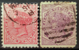 NEW ZEALAND 1882 - Canceled - Sc# 61, 62 - 1p 2p - Gebraucht