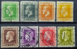 NEW ZEALAND 1915/22 - Canceled - Sc# 144, 149, 151, 154, 158, 161, 162, 163, - Usati