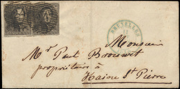 ) N° 1b 'Zwartbruin' (in Paar) V - 1849 Hombreras