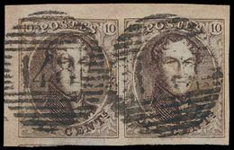 N° 10 (Horizontaal Paar) Met H - 1858-1862 Medallones (9/12)