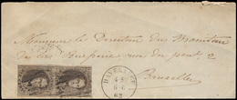 ) N° 10 (Verticaal Paar), Op Bri - 1858-1862 Medallones (9/12)