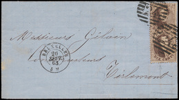 ) N° 14 (2x), Op Brief Uit P.24 - 1863-1864 Medallones (13/16)