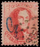 G 16 '40c Rood Met Blauw Merkt - 1863-1864 Medaillen (13/16)
