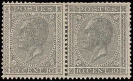 * N° 17A '10c Grijs' (in Paar) I - 1865-1866 Profile Left