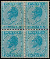 * N° 18A '20c Ultramarijn' (blok - 1865-1866 Perfil Izquierdo