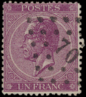 N° 21a '1F Donkerviolet, Rode - 1865-1866 Linksprofil