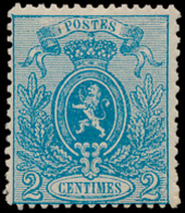 ** N° 24 '2 Cent. Blauw' Fris Van - 1866-1867 Petit Lion (Kleiner Löwe)