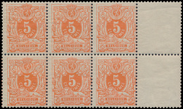 **/* N° 28 B '5c Okerrood, Tanding - 1869-1883 Leopold II