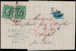 ) N° 30 (2x), Op Briefje Verstuu - 1869-1883 Leopoldo II