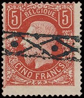 N° 37 '5F Bruinrood' Zeer Fris - 1869-1883 Leopoldo II