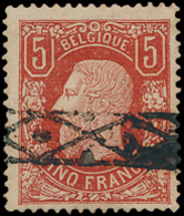 N° 37 '5F Bruinrood' Met Rolst - 1869-1883 Leopold II