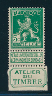 ** N° 110 '5c Groen' Met Randinsc - 1912 Pellens