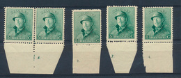 **/* N° 167 '5 Cent. Groen' (4x), P - 1919-1920 Behelmter König