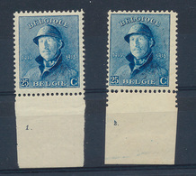 **/* N° 171 '25 Cent. Blauw' (2x), - 1919-1920 Behelmter König