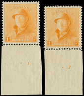 * N° 175 '1 Fr Oranje' (2x), Pla - 1919-1920 Behelmter König